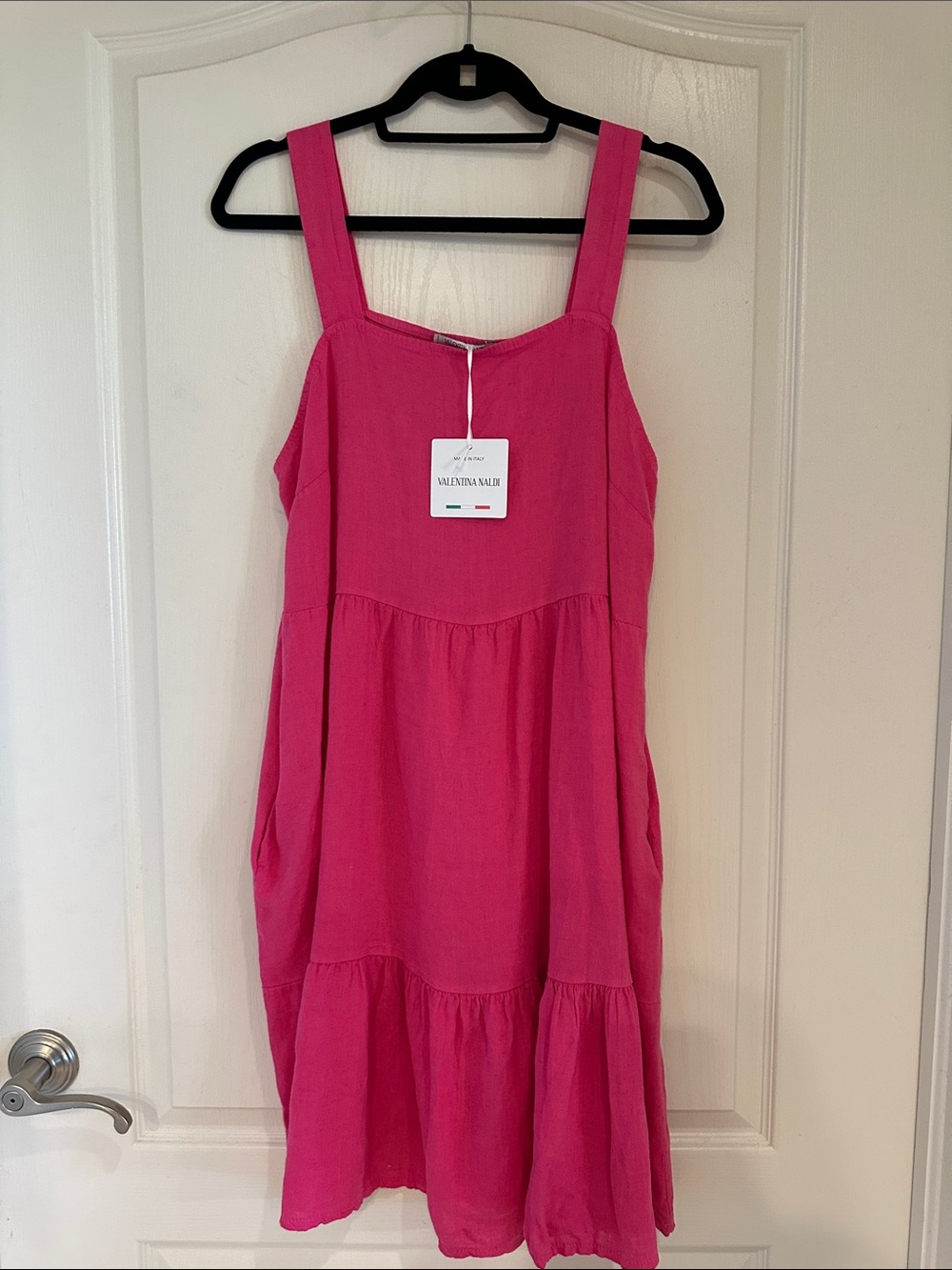 Valentina Narea Hot Pink Sleeveless Tiered Casual Dress